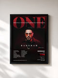 #noir Tableau de l'album ONE (Original Never Ends) de Badshah, cadre noir, imprimé et encadré en France