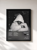 #noir Tableau de l'album World At War de Yung Bleu, cadre noir, imprimé et encadré en France