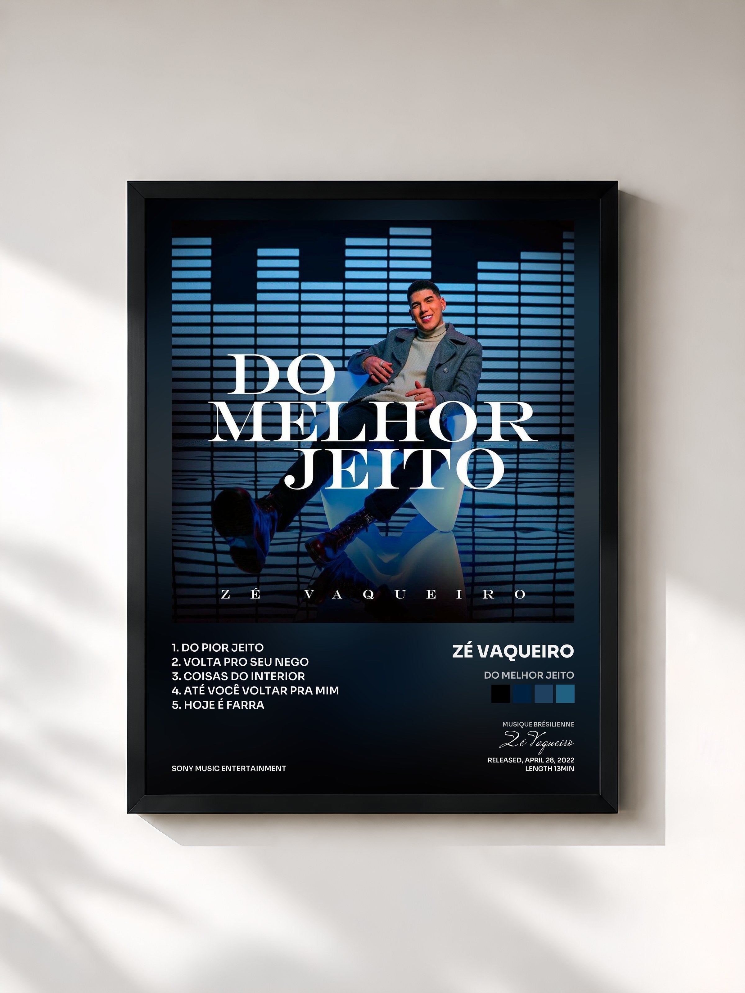 #noir Tableau de l'album Do Melhor Jeito de Zé Vaqueiro, cadre noir, imprimé et encadré en France