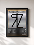 #noir Tableau de l'album Platinum Pain de TRZ, cadre noir, imprimé et encadré en France