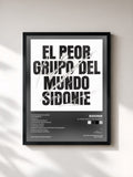 #noir Tableau de l'album El Peor Grupo del Mundo de Sidonie, cadre noir, imprimé et encadré en France