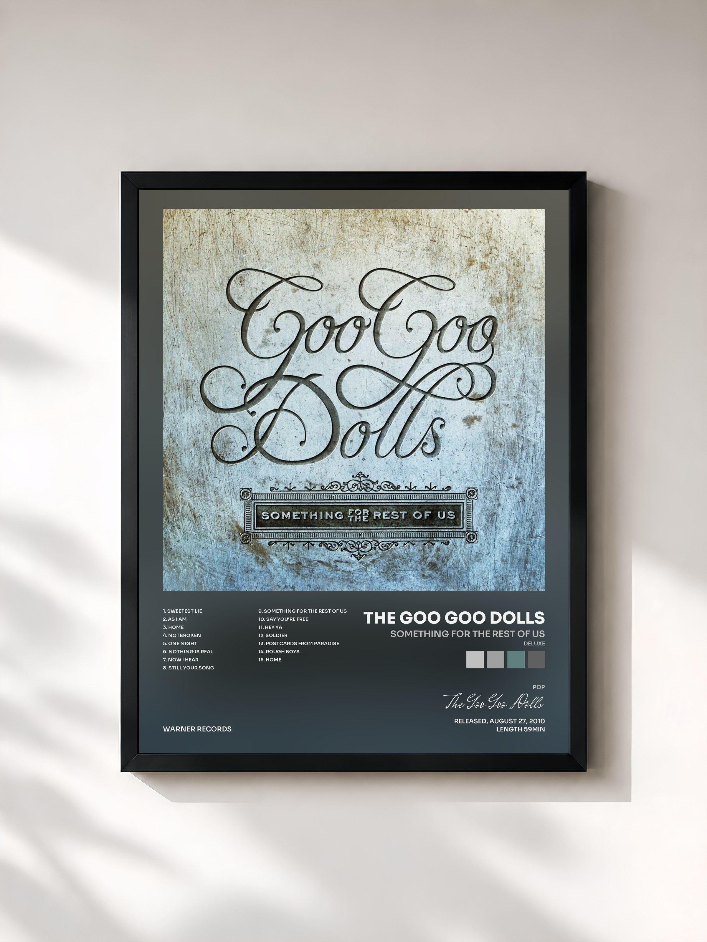 #noir Tableau de l'album Something for the Rest of Us (Deluxe) de The Goo Goo Dolls, cadre noir, imprimé et encadré en France