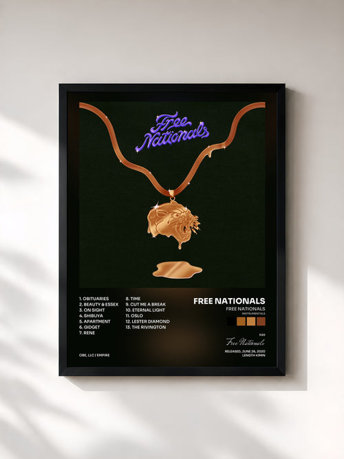 Free Nationals · Free Nationals (Instrumentals) — Affiche encadrée