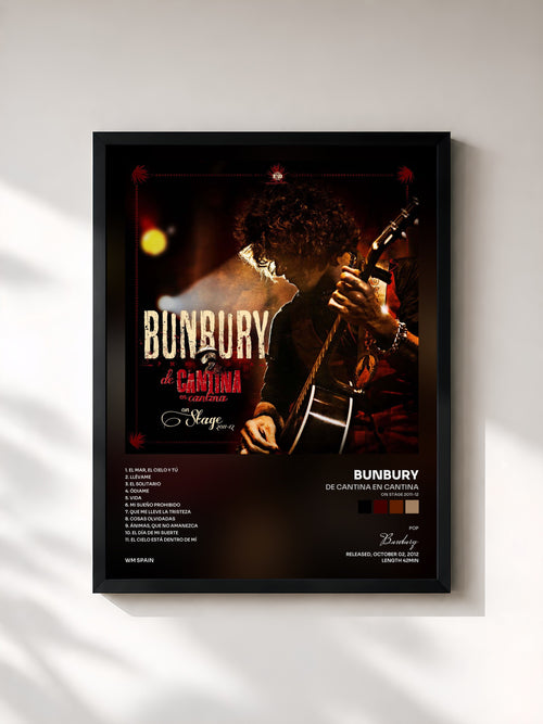 Bunbury · De cantina en cantina (On Stage 2011-12) — Affiche encadrée