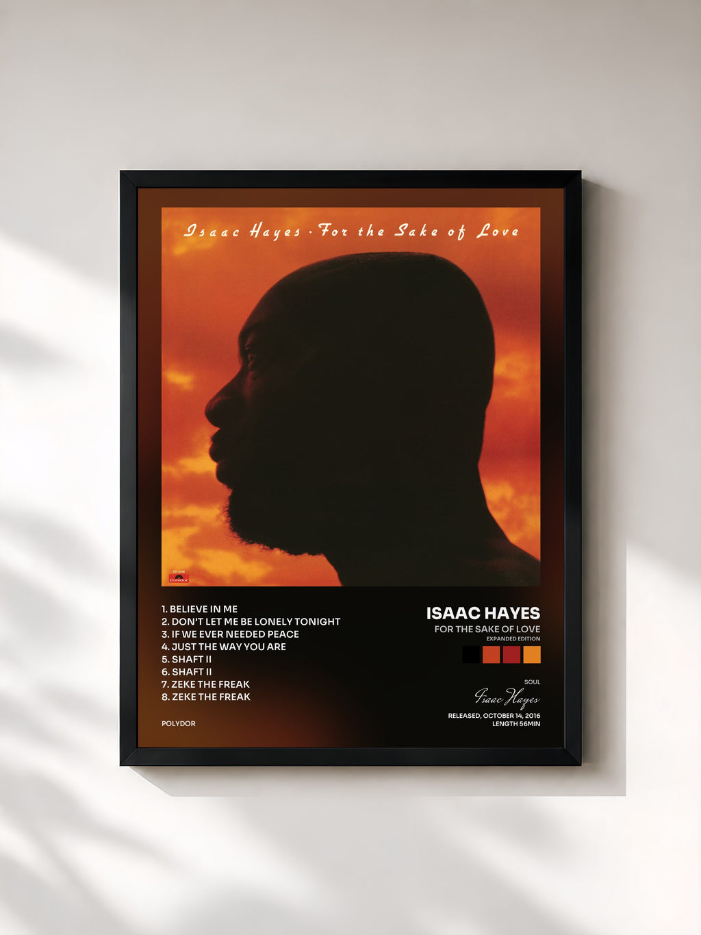 #noir Tableau de l'album For The Sake Of Love (Expanded Edition) de Isaac Hayes, cadre noir, imprimé et encadré en France