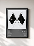 #noir Tableau de l'album OBSESSION - The 6th Album de EXO, cadre noir, imprimé et encadré en France
