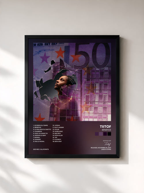 Tiitof · Bénéfice — Affiche encadrée