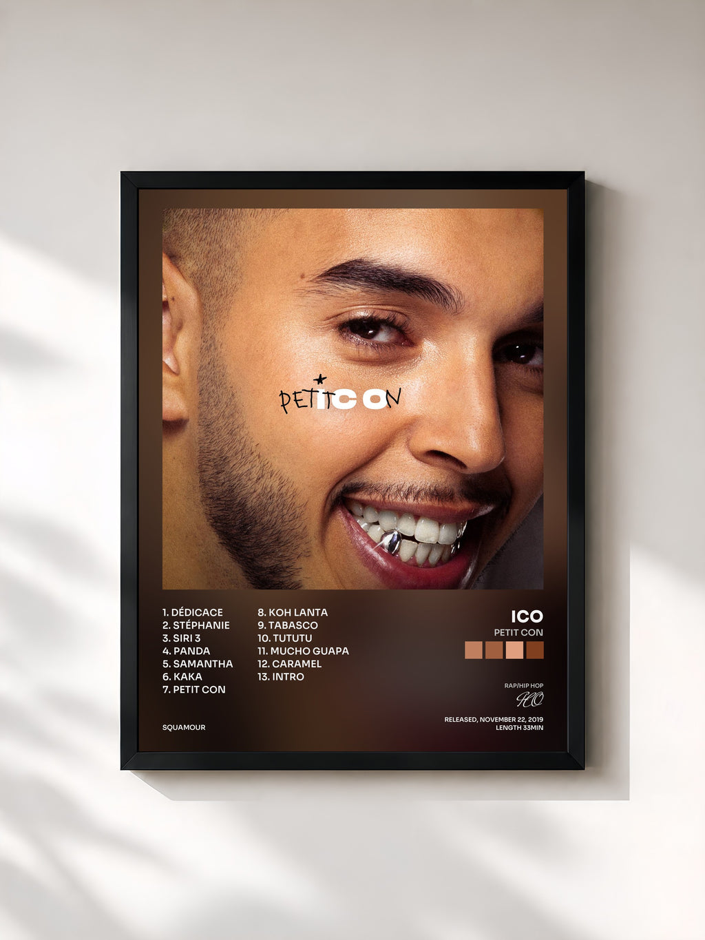 #noir Tableau de l'album Petit con de ICO, cadre noir, imprimé et encadré en France