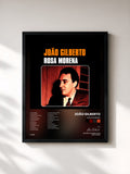 #noir Tableau de l'album Rosa Morena de João Gilberto, cadre noir, imprimé et encadré en France