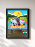 #noir Tableau de l'album Contento de Mike Bahia, cadre noir, imprimé et encadré en France
