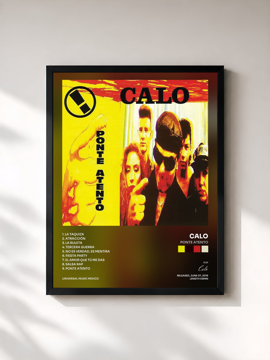 #noir Tableau de l'album Ponte Atento de Calo, cadre noir, imprimé et encadré en France