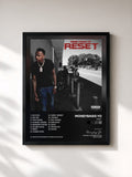 #noir Tableau de l'album RESET de Moneybagg Yo, cadre noir, imprimé et encadré en France