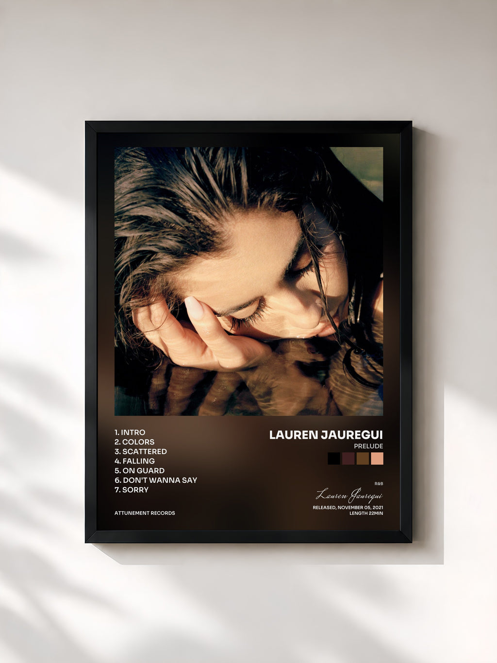 #noir Tableau de l'album PRELUDE de Lauren Jauregui, cadre noir, imprimé et encadré en France