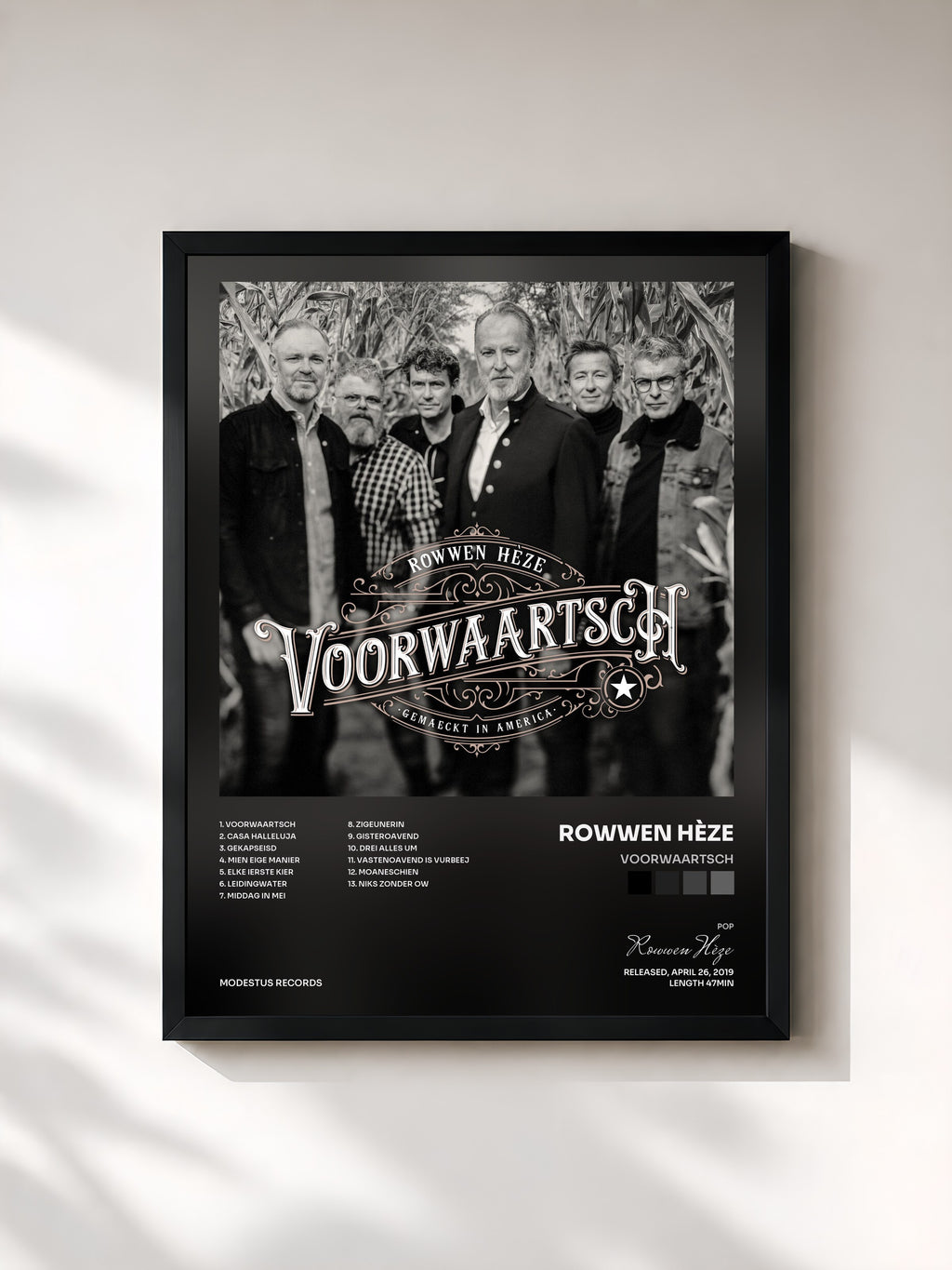 #noir Tableau de l'album Voorwaartsch de Rowwen Hèze, cadre noir, imprimé et encadré en France