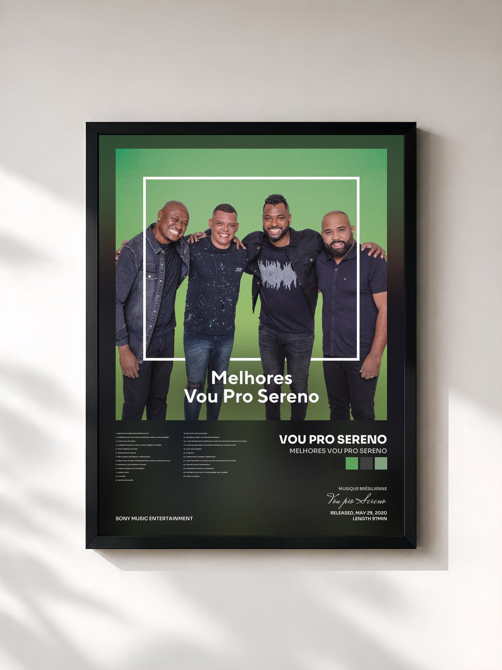 #noir Tableau de l'album Melhores Vou Pro Sereno de Vou pro Sereno, cadre noir, imprimé et encadré en France