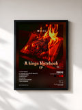 #noir Tableau de l'album A Kings Notebook - EP de Meekz, cadre noir, imprimé et encadré en France