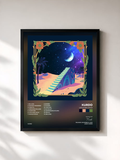 Kurdo · LAYLA WA LAYLA — Affiche encadrée