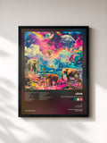 #noir Tableau de l'album lofi that's safe and sound de LÉON, cadre noir, imprimé et encadré en France