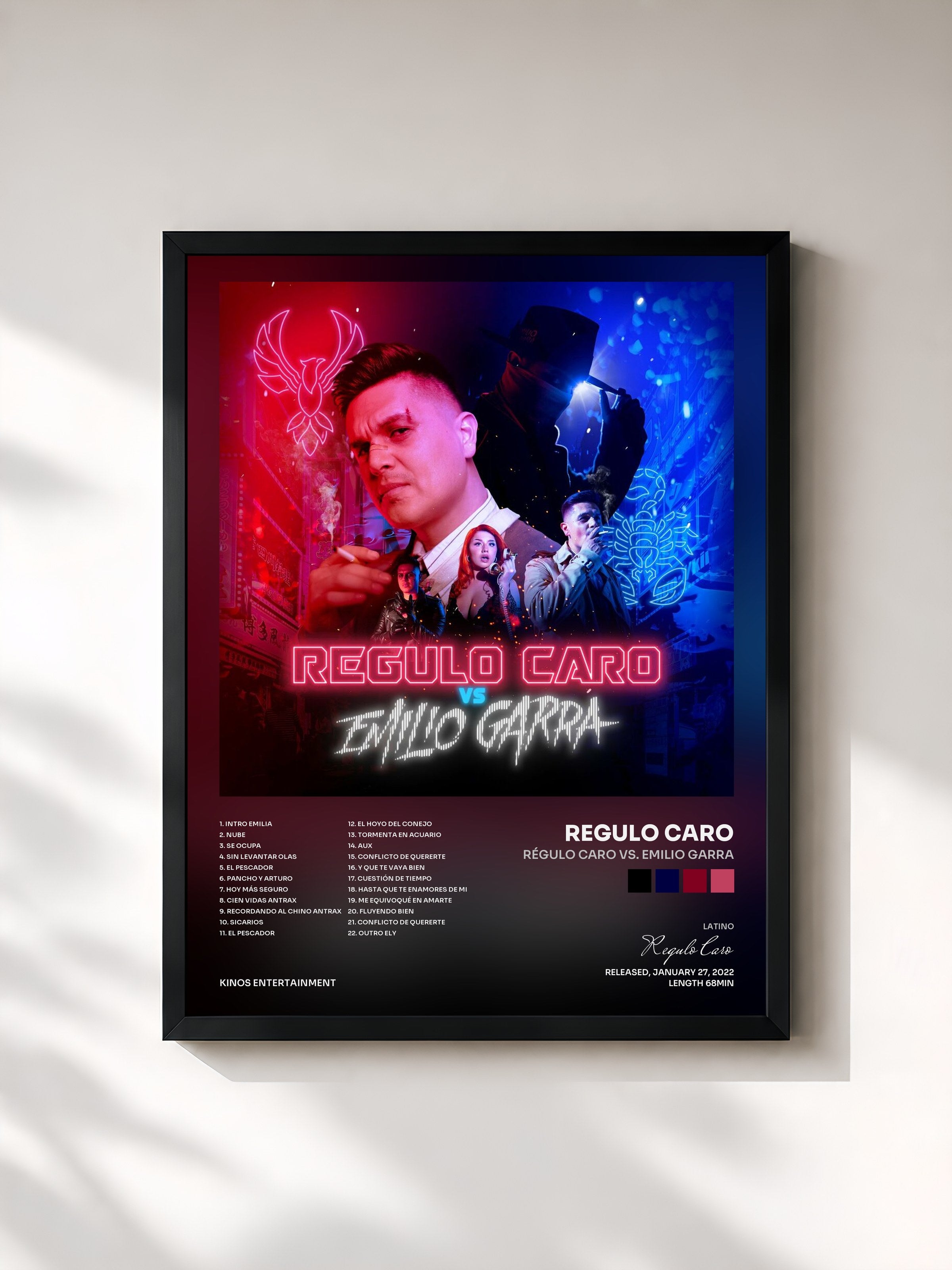 #noir Tableau de l'album Régulo Caro vs. Emilio Garra de Regulo Caro, cadre noir, imprimé et encadré en France
