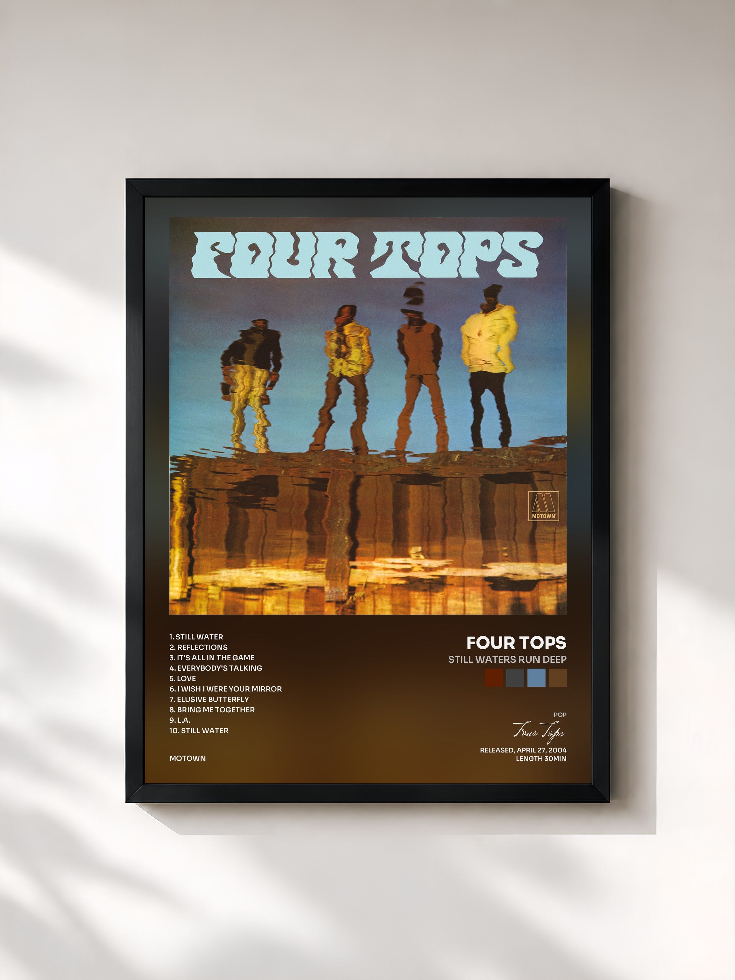 #noir Tableau de l'album Still Waters Run Deep de Four Tops, cadre noir, imprimé et encadré en France