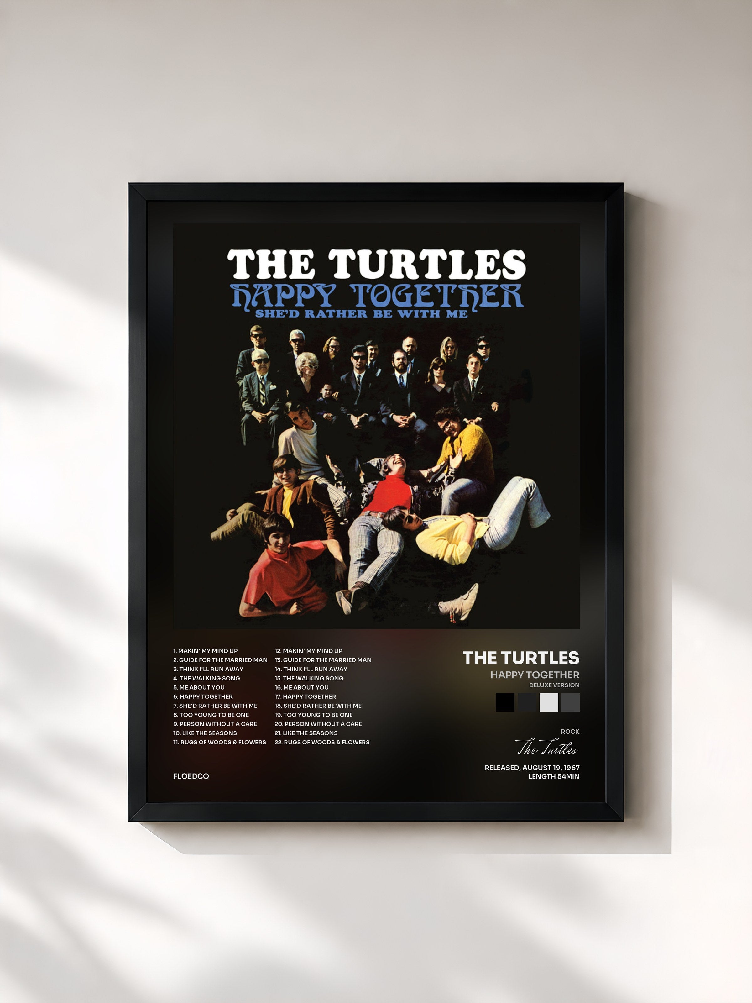 #noir Tableau de l'album Happy Together (Deluxe Version) de The Turtles, cadre noir, imprimé et encadré en France