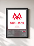 #noir Tableau de l'album Marvel Music - Movie Soundtracks de Alan Silvestri, cadre noir, imprimé et encadré en France