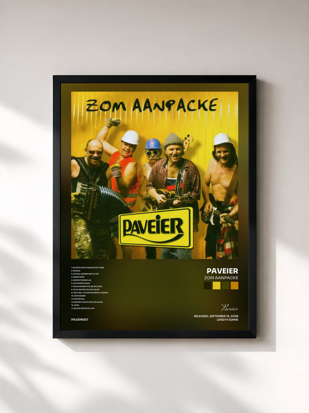 #noir Tableau de l'album Zom Aanpacke de Paveier, cadre noir, imprimé et encadré en France