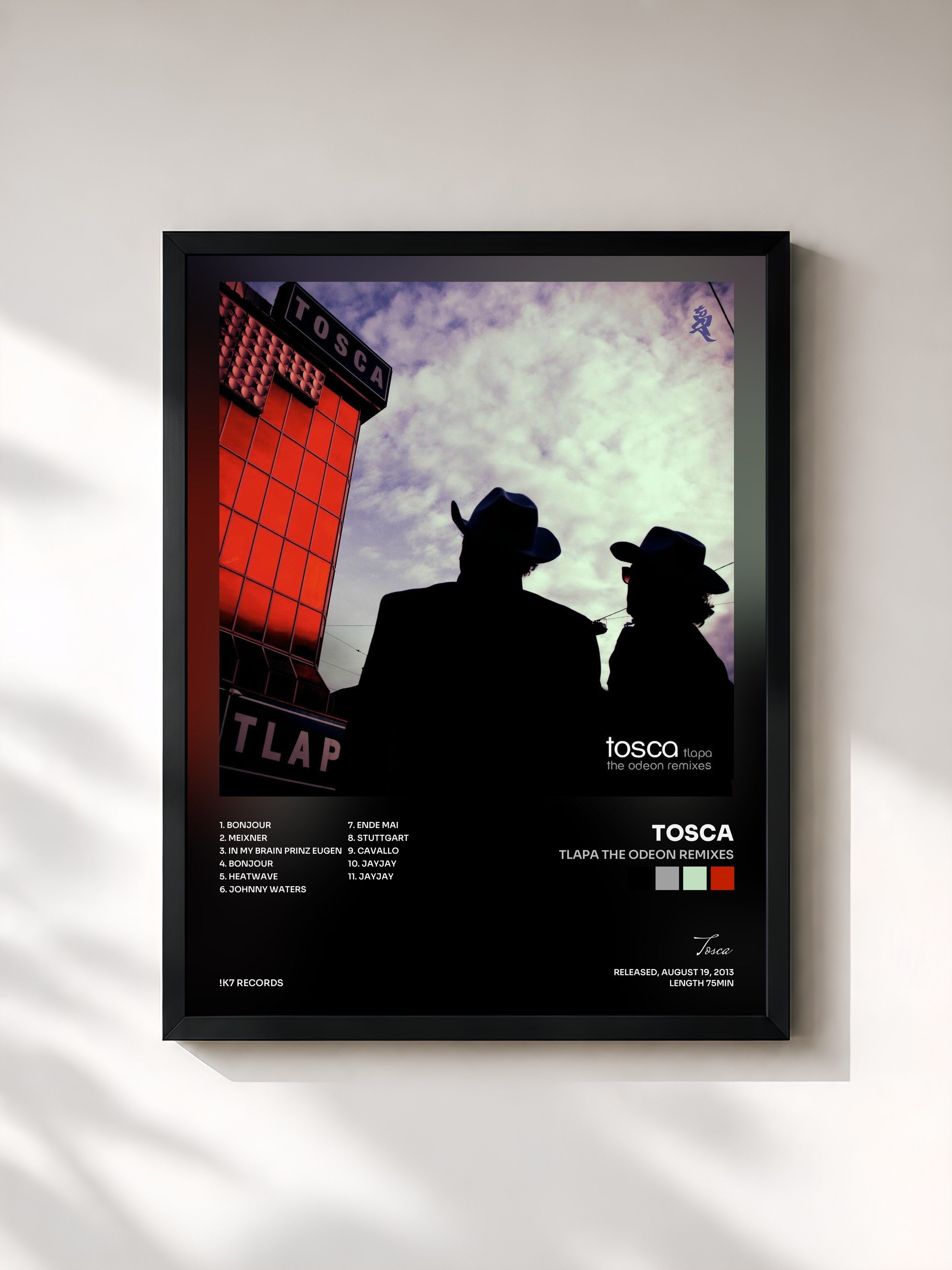 #noir Tableau de l'album Tlapa The Odeon Remixes de Tosca, cadre noir, imprimé et encadré en France