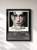 #noir Tableau de l'album FUNNY little FEARS de Damiano David, cadre noir, imprimé et encadré en France
