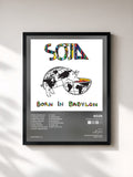 #noir Tableau de l'album Born In Babylon de SOJA, cadre noir, imprimé et encadré en France