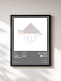 #noir Tableau de l'album Felt de Nils Frahm, cadre noir, imprimé et encadré en France