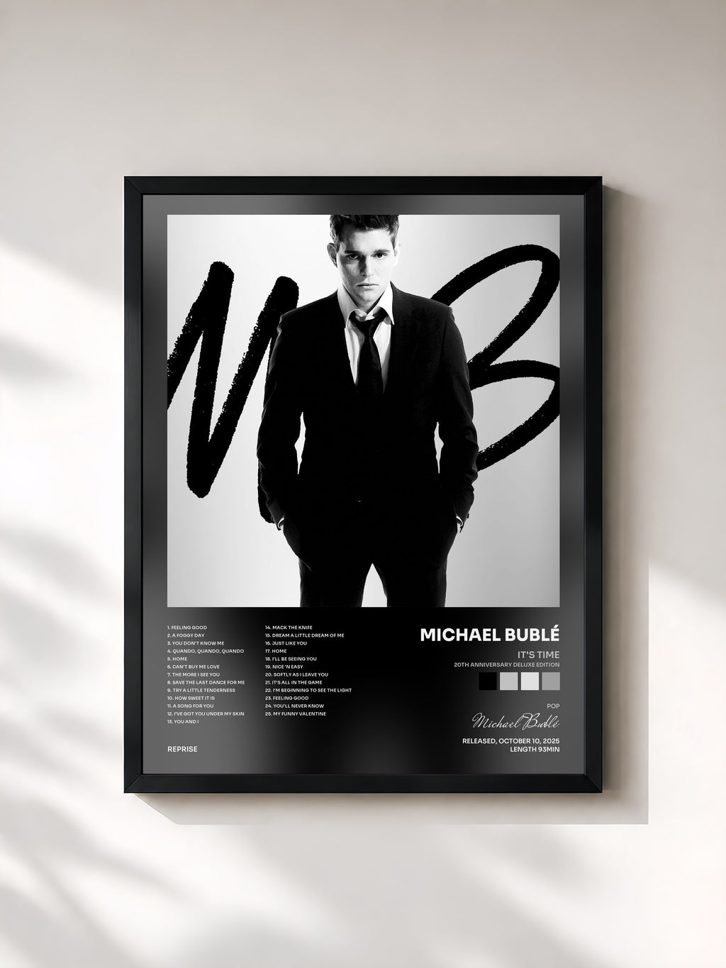 #noir Tableau de l'album It's Time (20th Anniversary Deluxe Edition) de Michael Bublé, cadre noir, imprimé et encadré en France