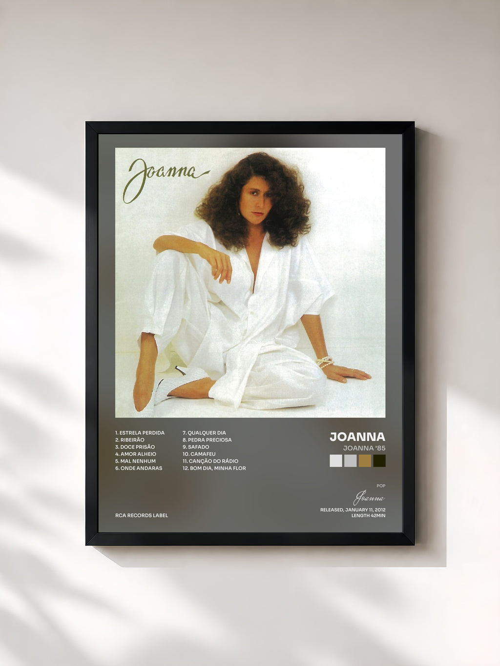 #noir Tableau de l'album Joanna '85 de Joanna, cadre noir, imprimé et encadré en France