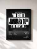 #noir Tableau de l'album January 10th de Yo Gotti, cadre noir, imprimé et encadré en France