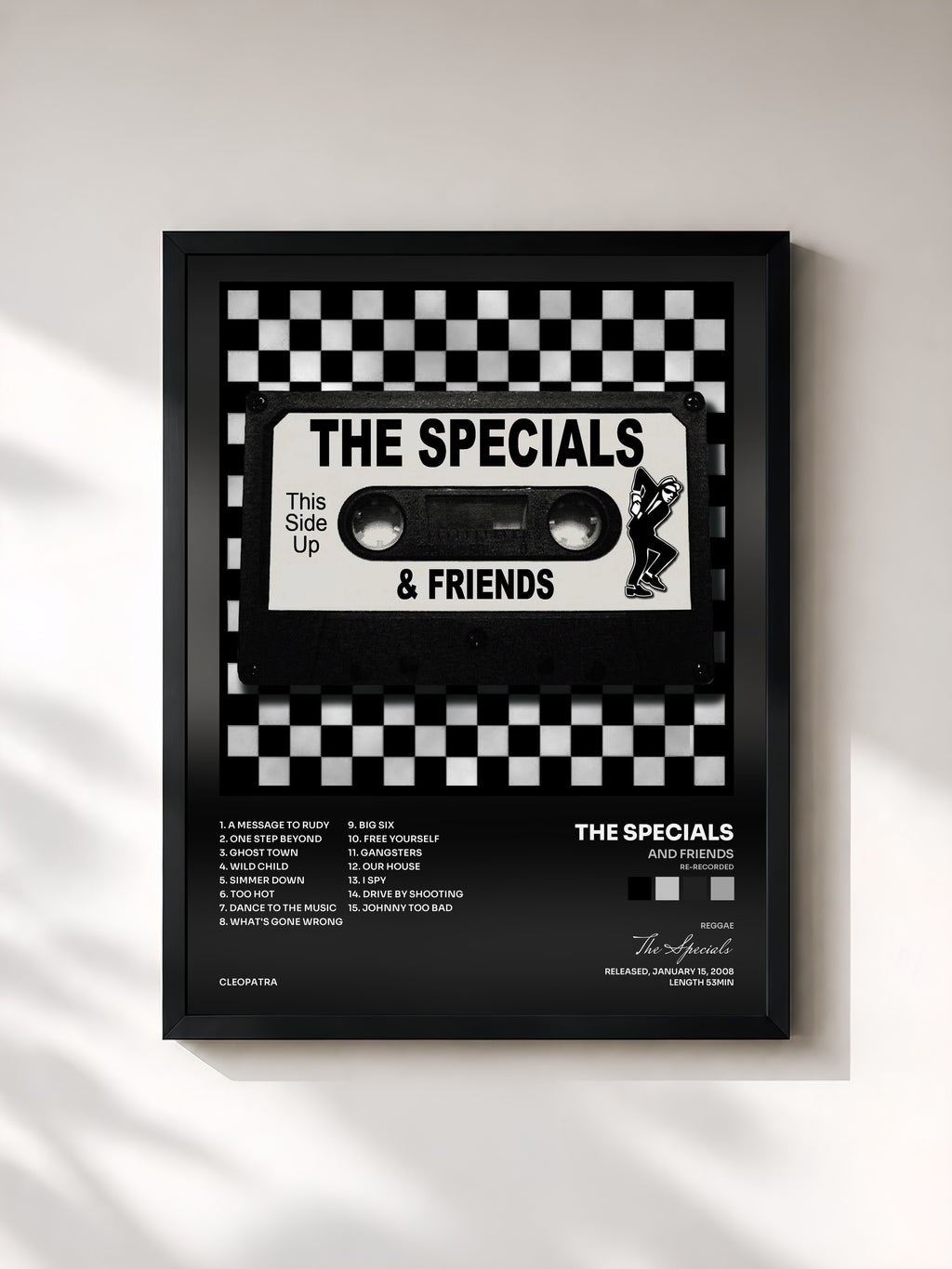 #noir Tableau de l'album And Friends (Re-Recorded) de The Specials, cadre noir, imprimé et encadré en France