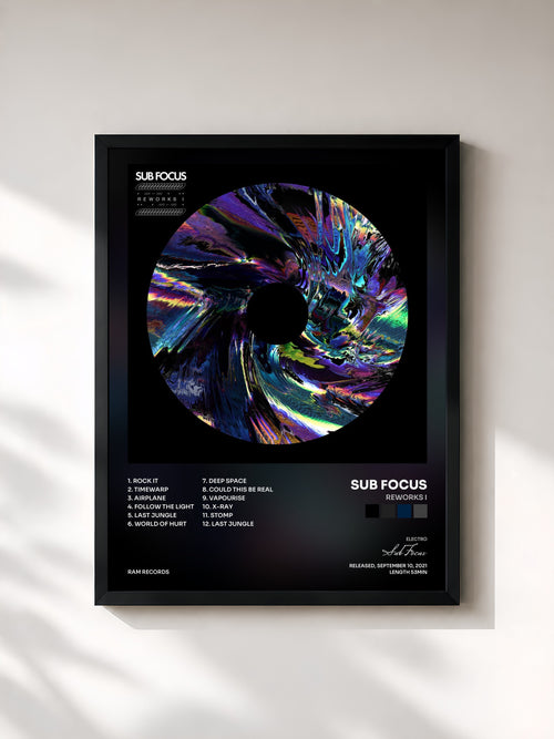 Sub Focus · Reworks I — Affiche encadrée