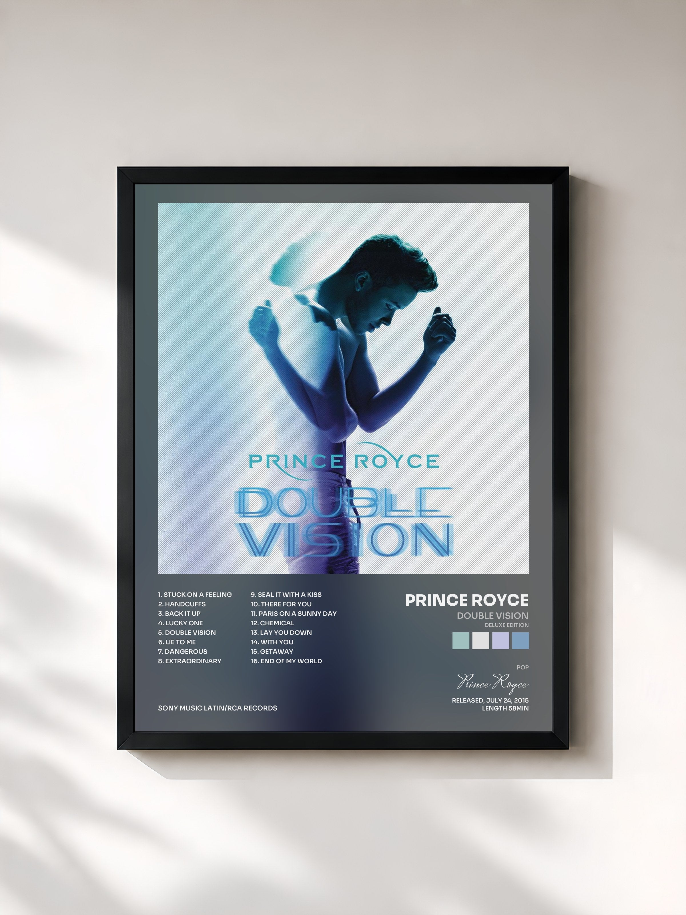 #noir Tableau de l'album Double Vision (Deluxe Edition) de Prince Royce, cadre noir, imprimé et encadré en France