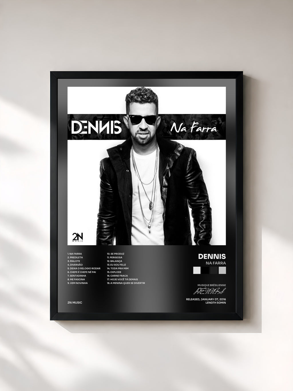#noir Tableau de l'album Na Farra de DENNIS, cadre noir, imprimé et encadré en France