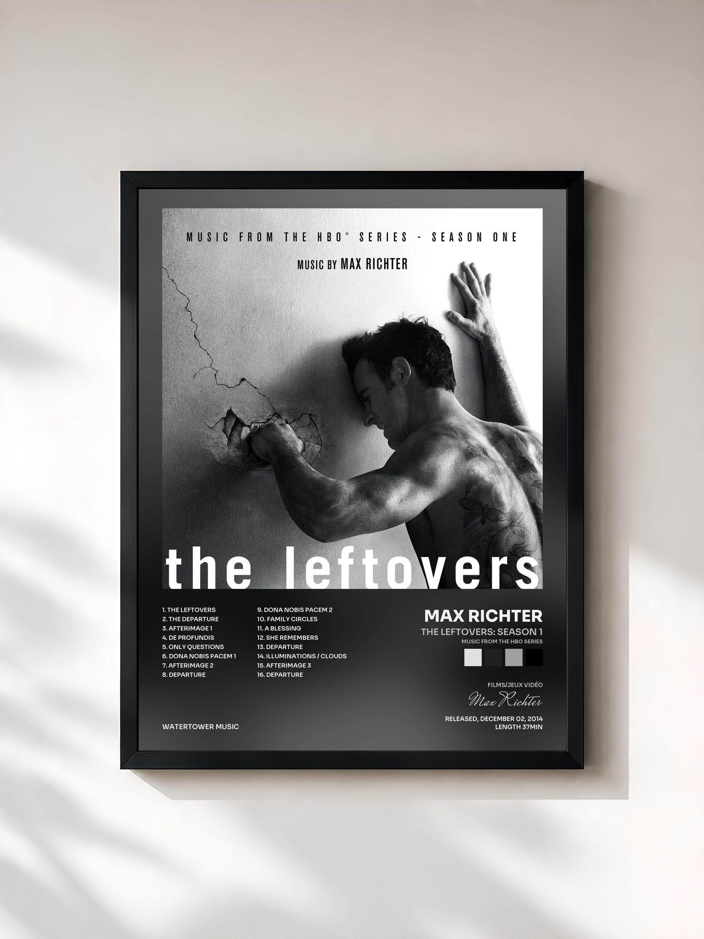 #noir Tableau de l'album The Leftovers: Season 1 (Music from the HBO Series) de Max Richter, cadre noir, imprimé et encadré en France