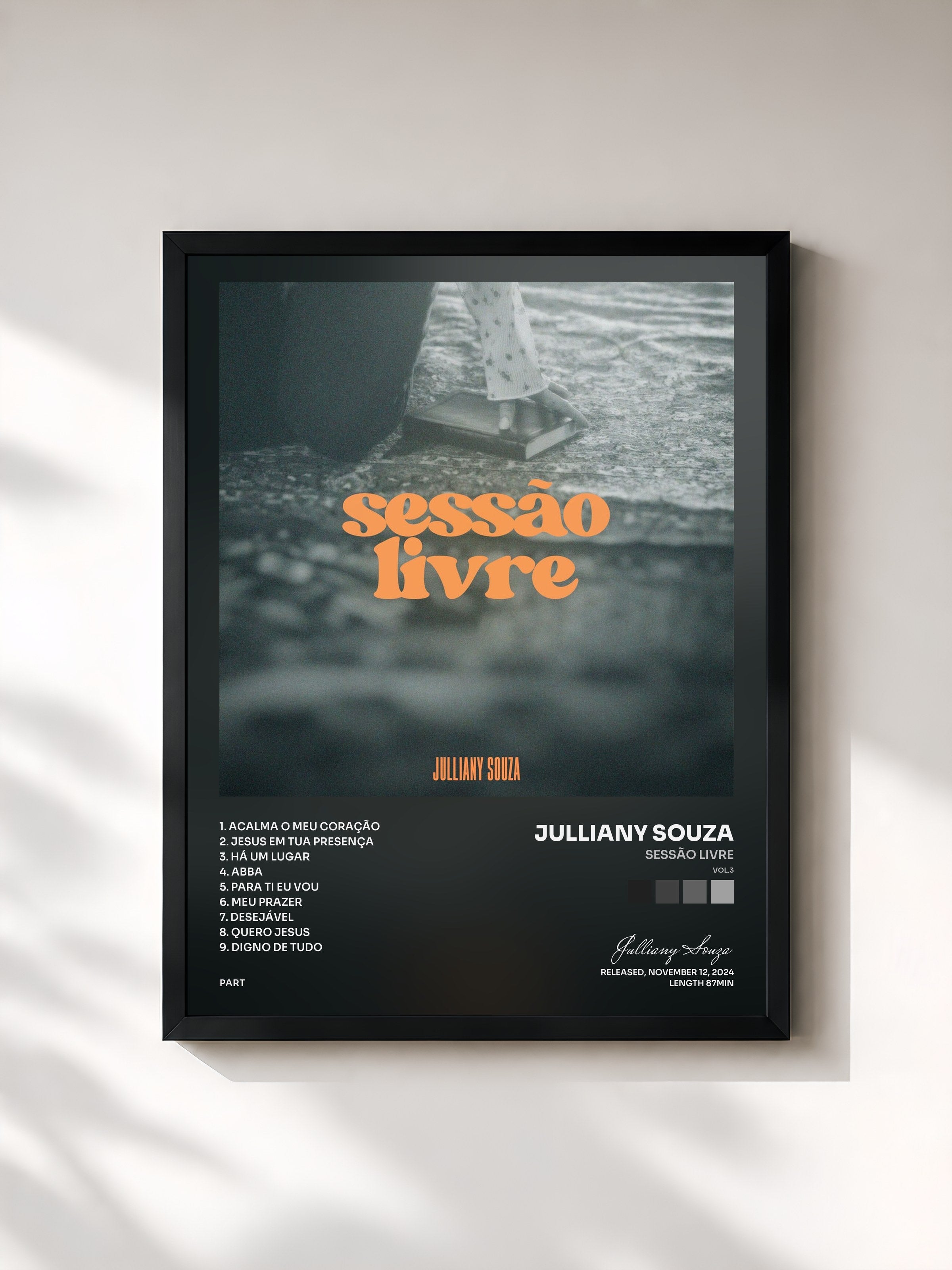 #noir Tableau de l'album Sessão Livre (Vol.3) de Julliany Souza, cadre noir, imprimé et encadré en France