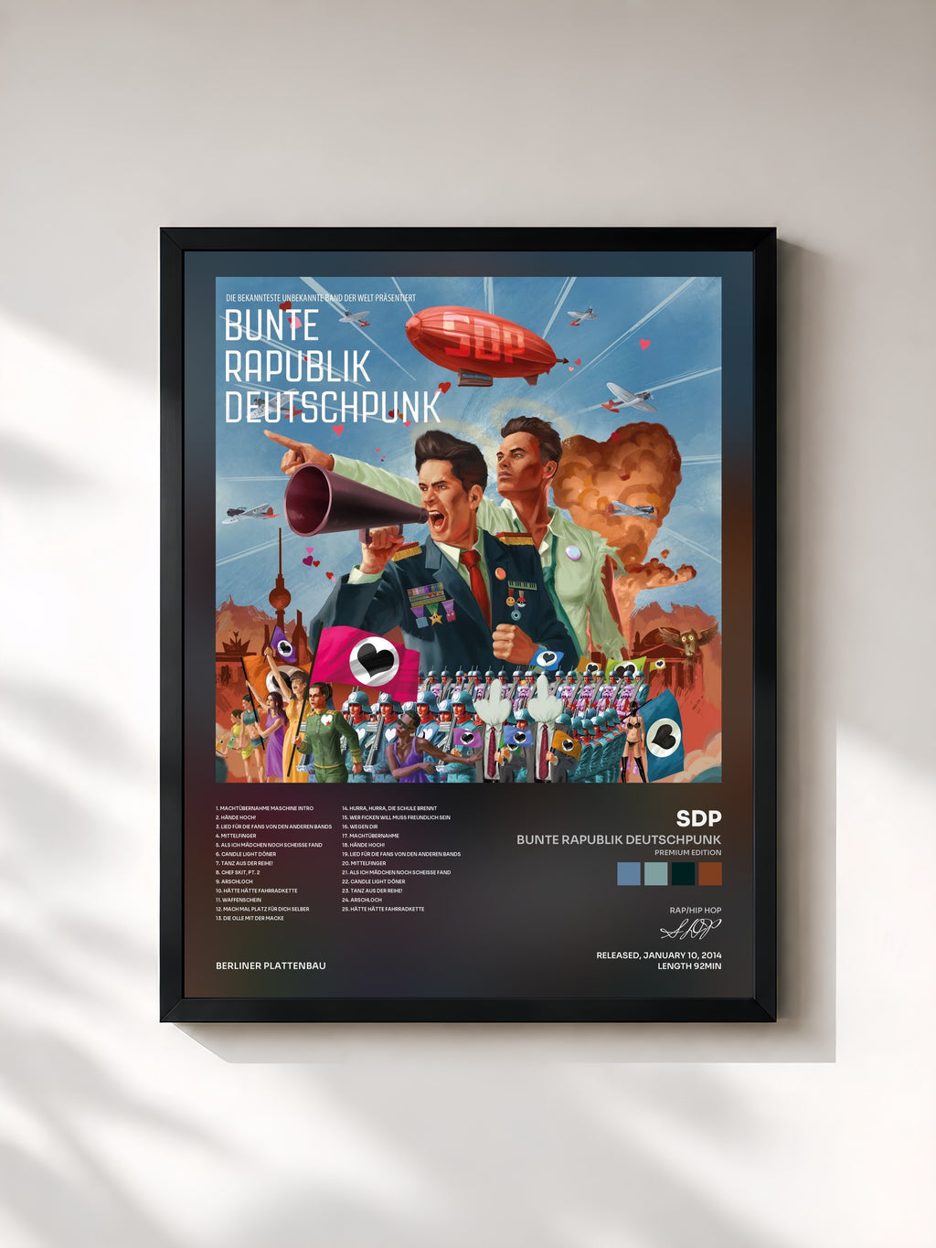 #noir Tableau de l'album Bunte Rapublik Deutschpunk (Premium Edition) de SDP, cadre noir, imprimé et encadré en France