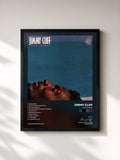 #noir Tableau de l'album Give Thanx de Jimmy Cliff, cadre noir, imprimé et encadré en France