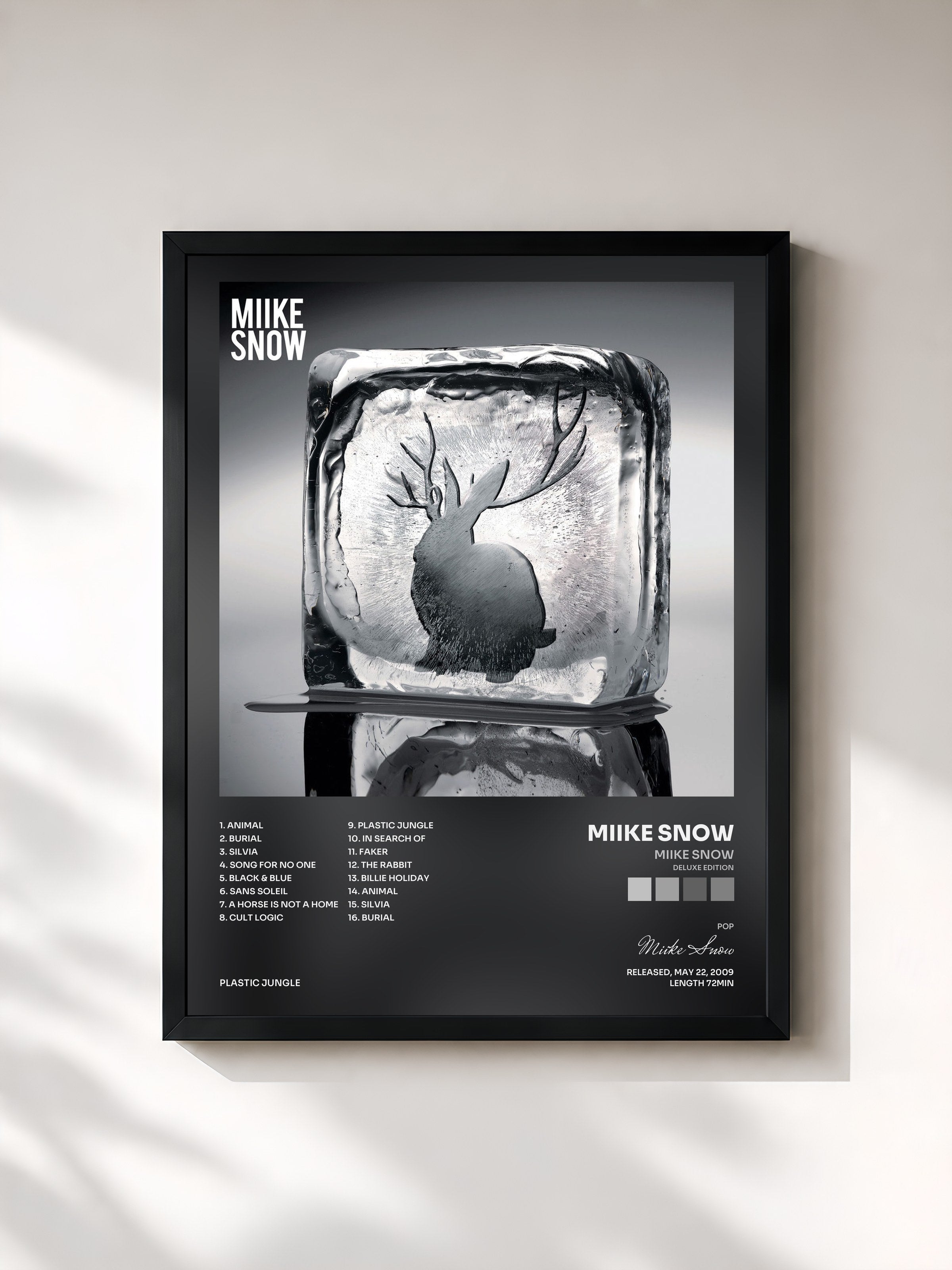 #noir Tableau de l'album Miike Snow (Deluxe Edition) de Miike Snow, cadre noir, imprimé et encadré en France