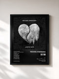 #noir Tableau de l'album Love & Hate de Michael Kiwanuka, cadre noir, imprimé et encadré en France