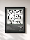 #noir Tableau de l'album Silver de Johnny Cash, cadre noir, imprimé et encadré en France