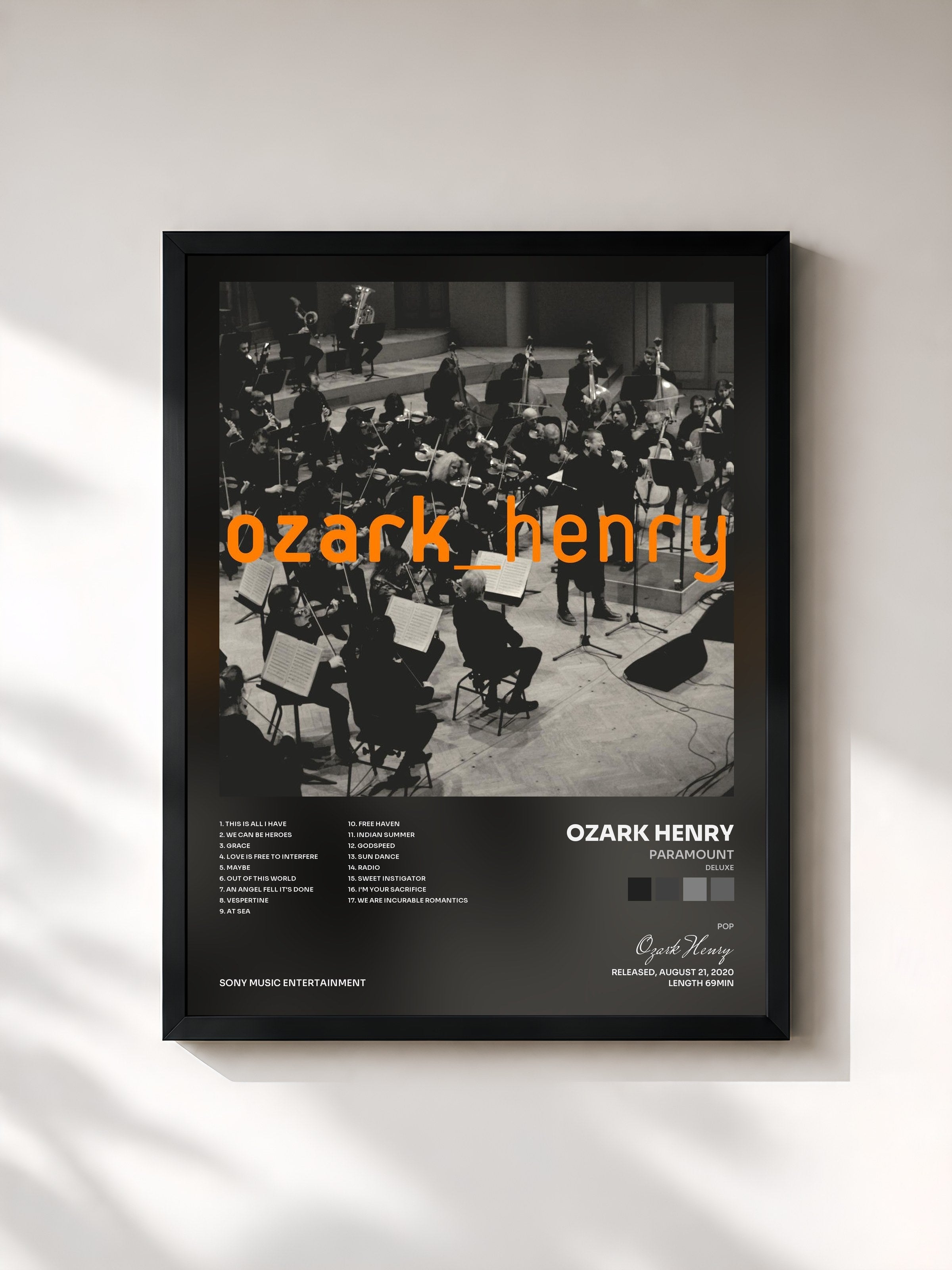 #noir Tableau de l'album Paramount (Deluxe) de Ozark Henry, cadre noir, imprimé et encadré en France