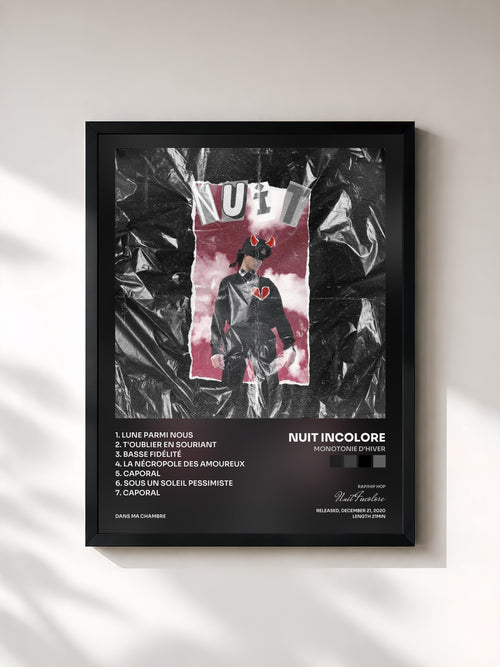 Nuit Incolore · Monotonie d'hiver — Affiche encadrée