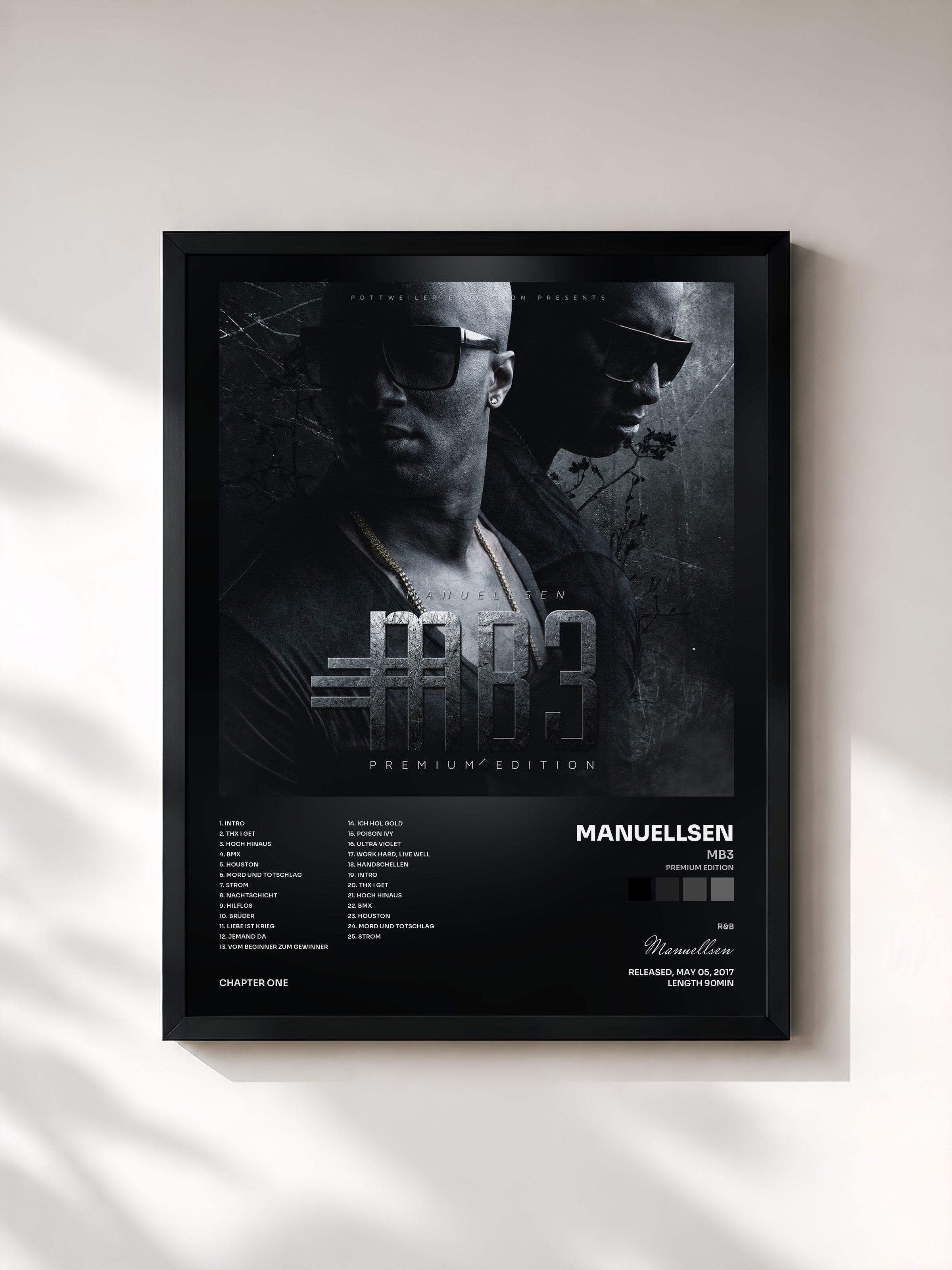 #noir Tableau de l'album MB3 (Premium Edition) de Manuellsen, cadre noir, imprimé et encadré en France