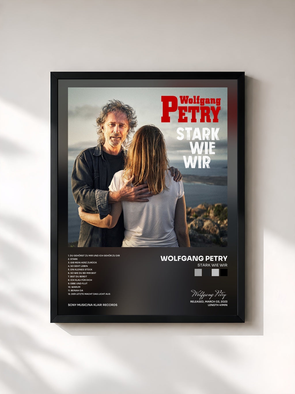 #noir Tableau de l'album Stark wie wir de Wolfgang Petry, cadre noir, imprimé et encadré en France