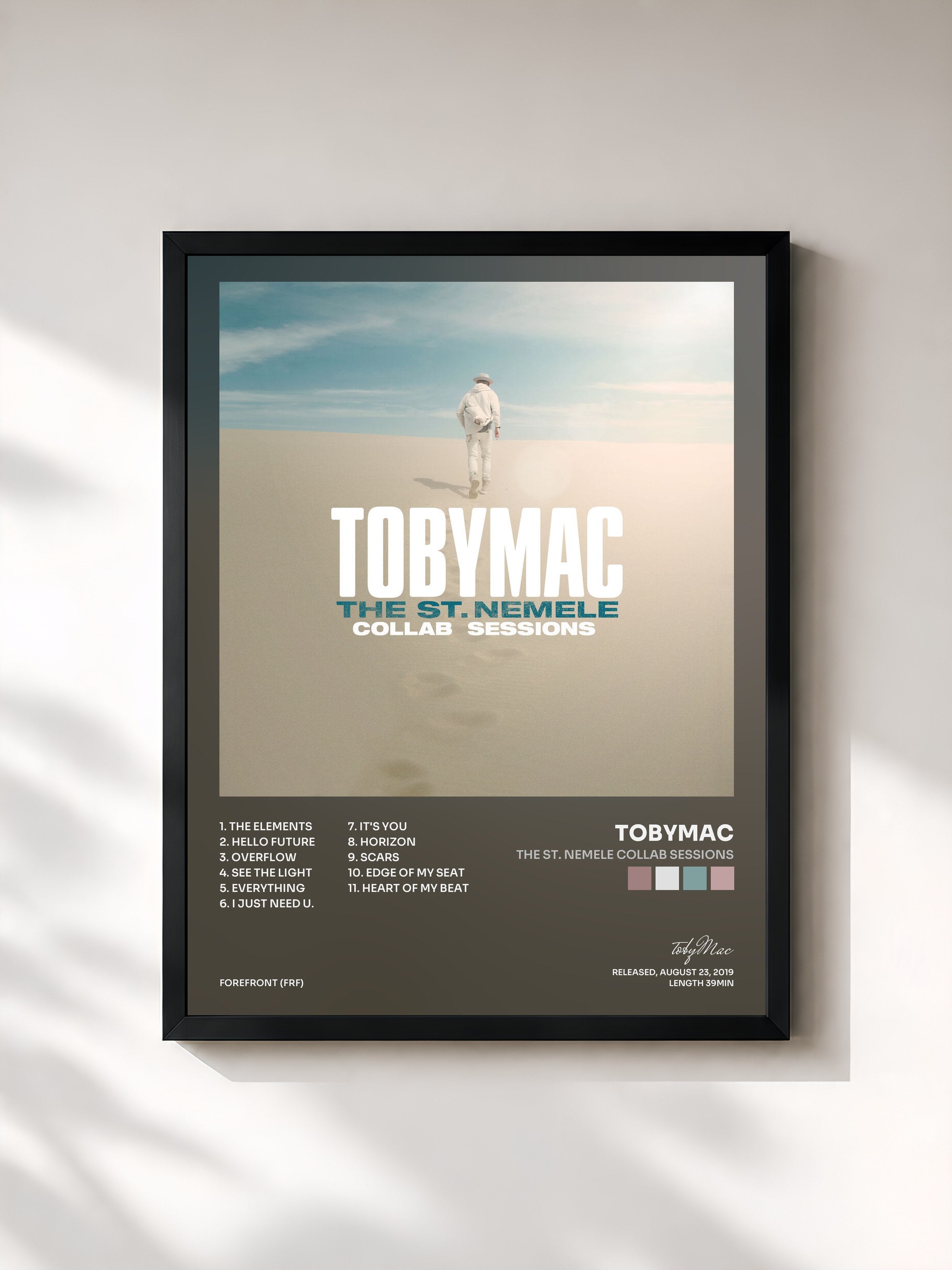 #noir Tableau de l'album The St. Nemele Collab Sessions de tobyMac, cadre noir, imprimé et encadré en France